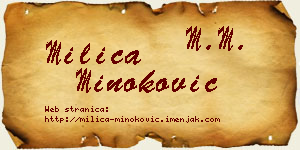 Milica Minoković vizit kartica
